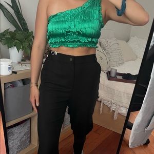 NEW One shoulder green crop top